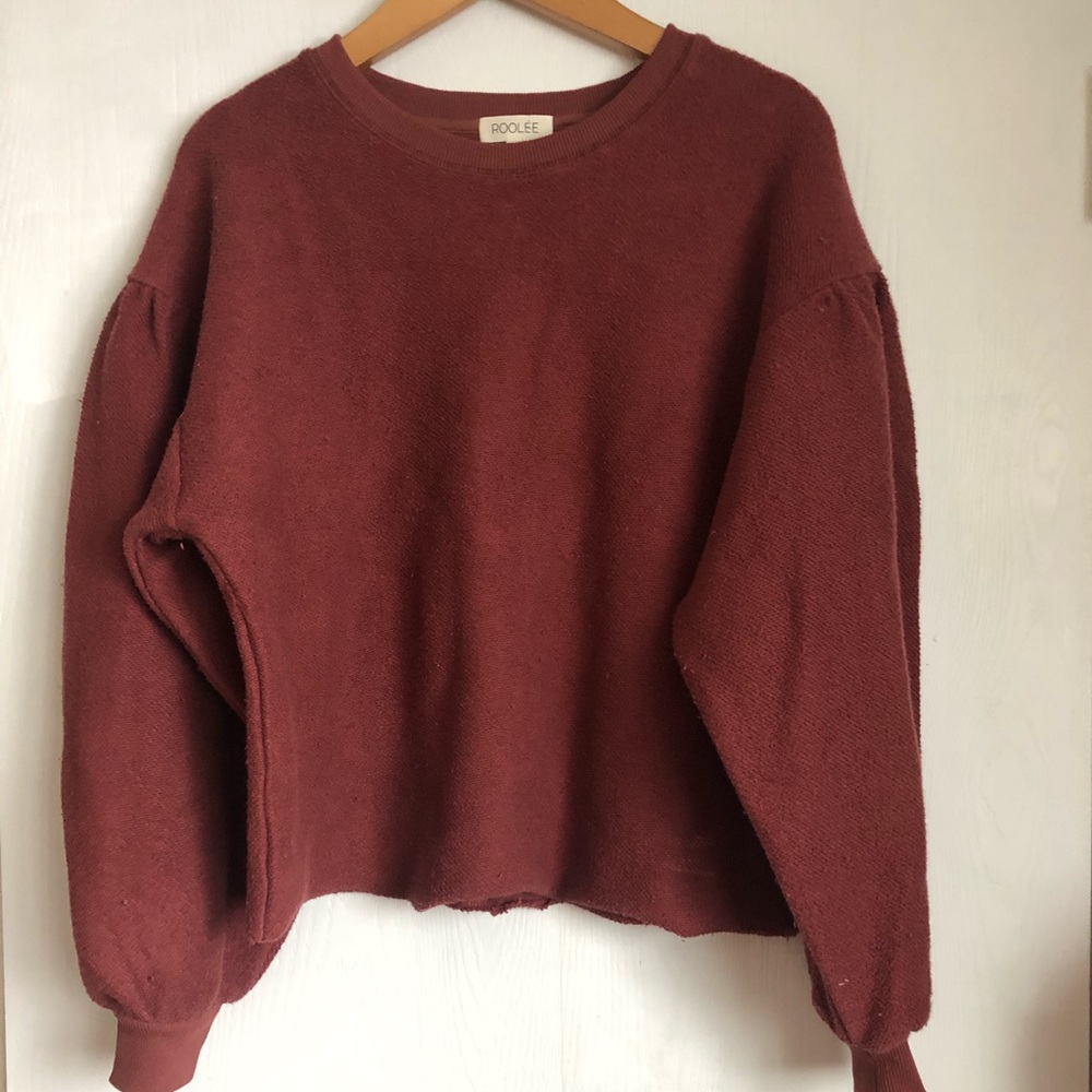 Matte Roolee Burgundy Balloon sleeve sweatshirt